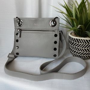 Hammitt Tony Small Gray Soft Pebbled Leather Crossbody Gunmetal Hardware